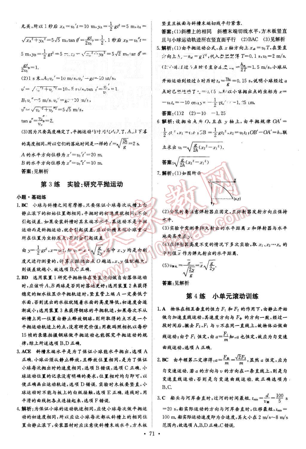 2015年導(dǎo)與練小題巧練高中物理必修2 第3頁