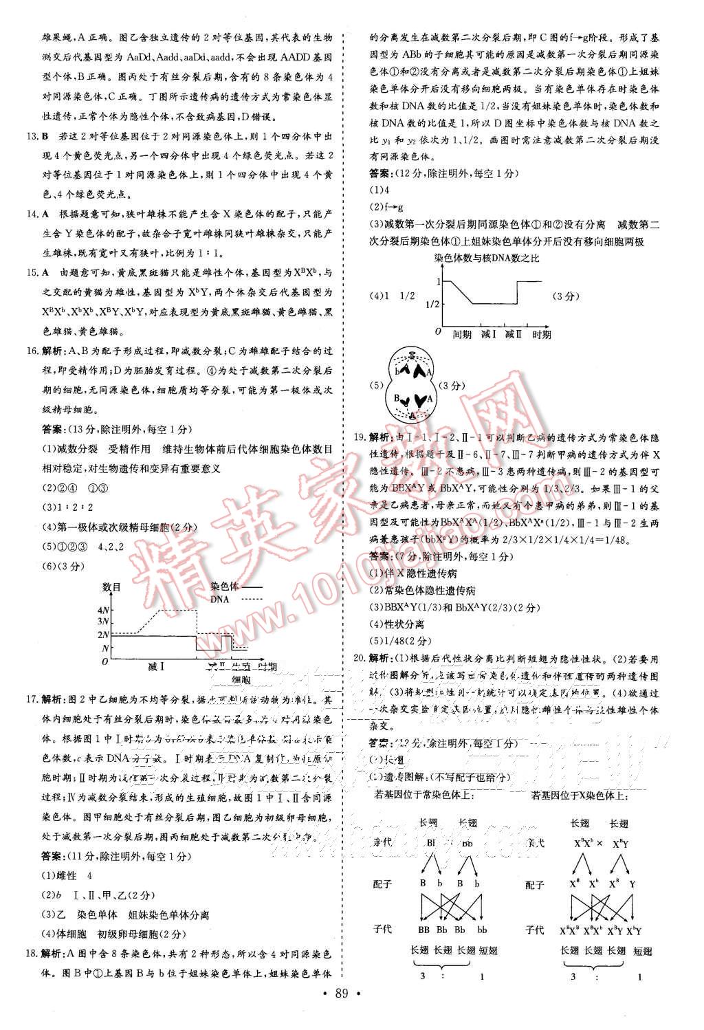 2015年導與練小題巧練高中生物必修2遺傳與進化 第11頁