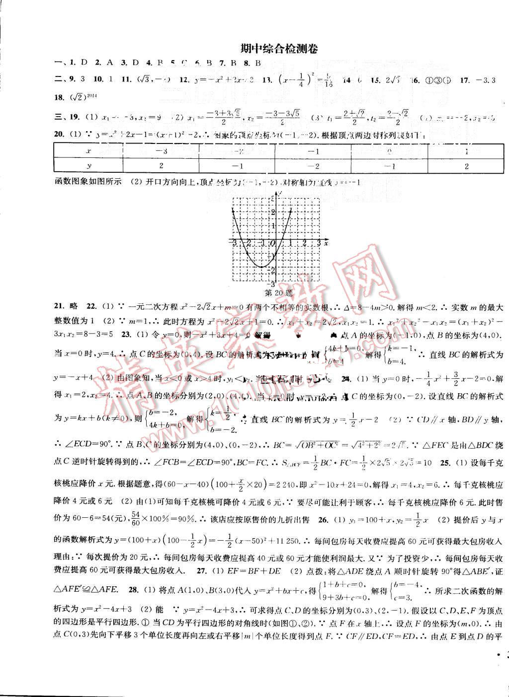 2015年通城學(xué)典活頁檢測九年級數(shù)學(xué)上冊人教版 第17頁