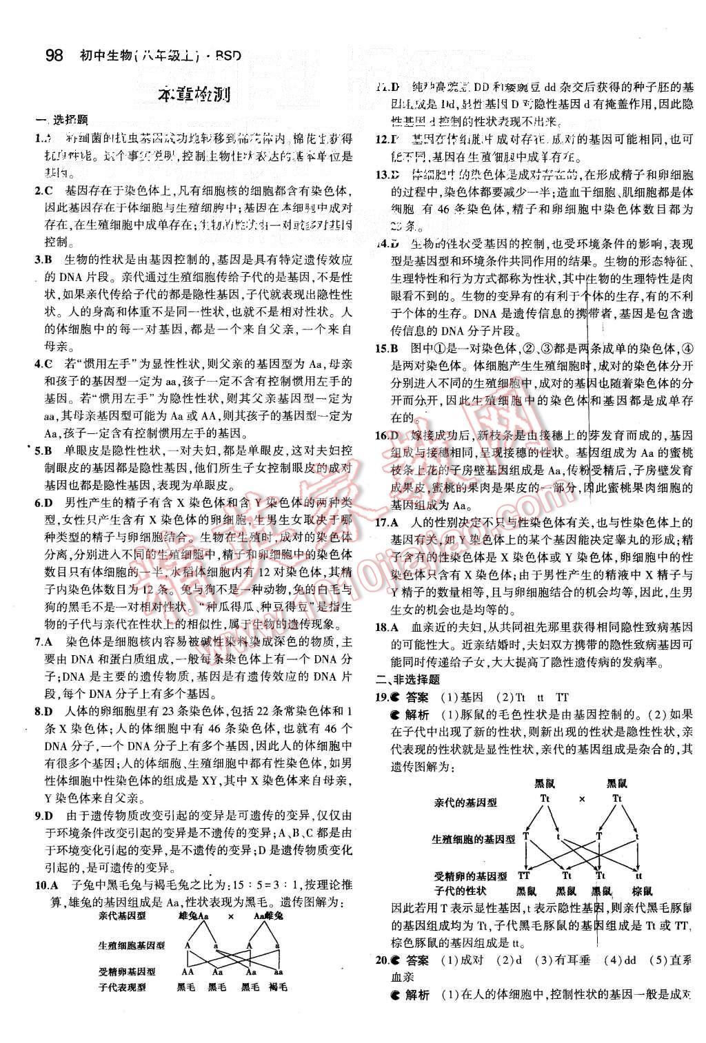 2015年5年中考3年模擬初中生物八年級上冊北師大版 第23頁