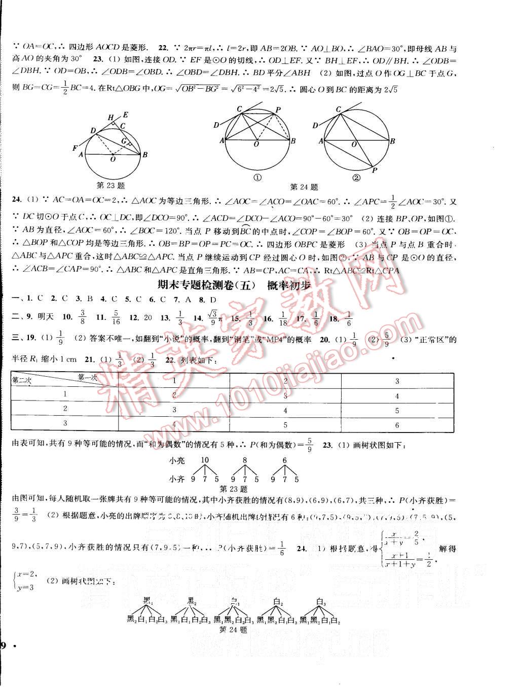 2015年通城學(xué)典活頁檢測九年級數(shù)學(xué)上冊人教版 第22頁