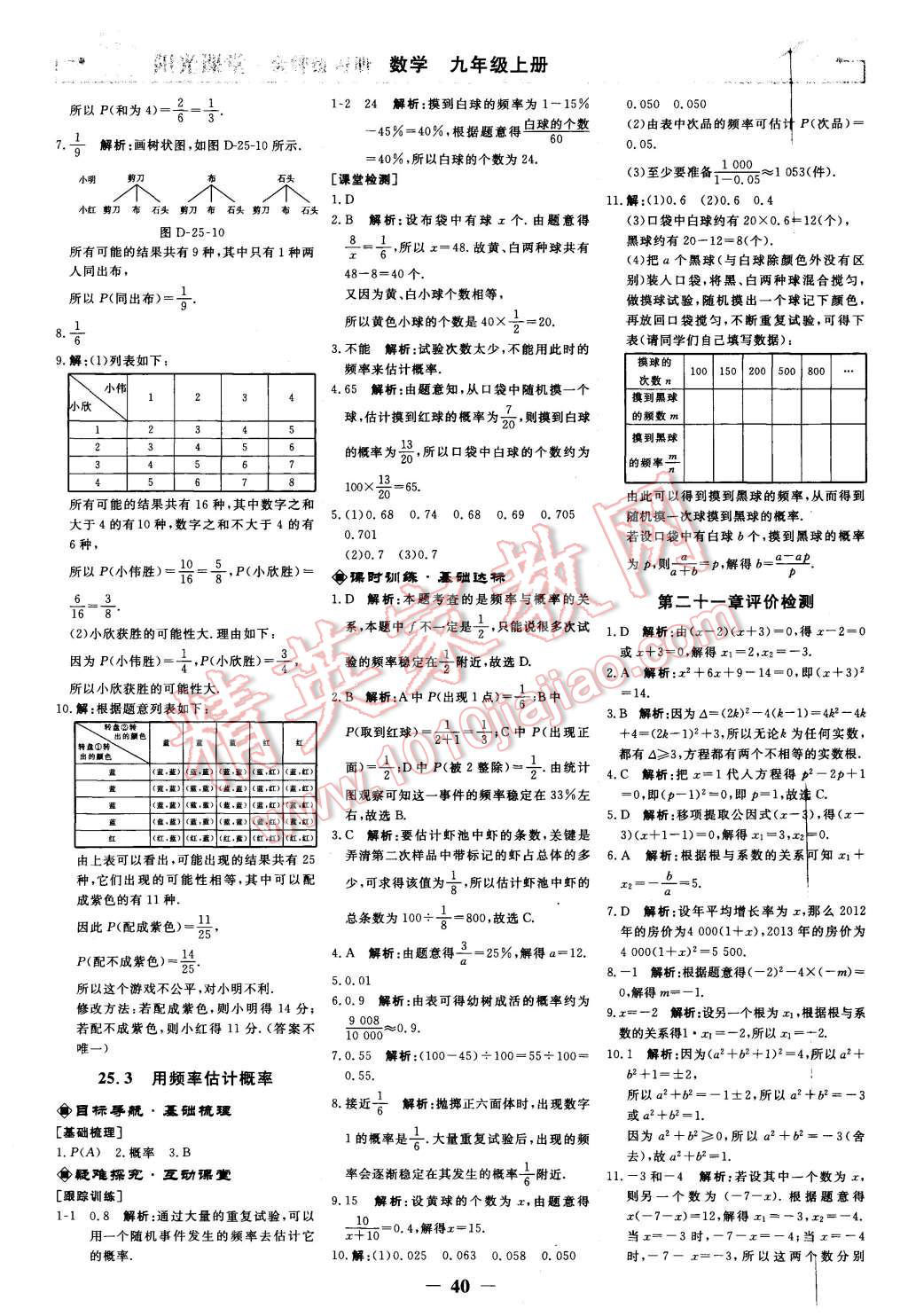 2015年陽光課堂金牌練習冊九年級數(shù)學上冊人教版 第22頁