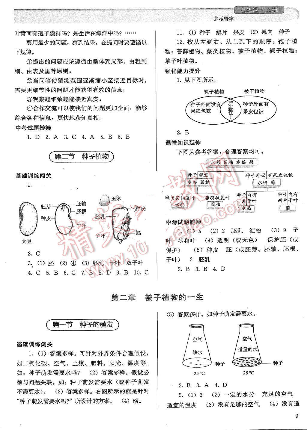 2015年人教金学典同步解析与测评七年级生物学上册人教版 第9页