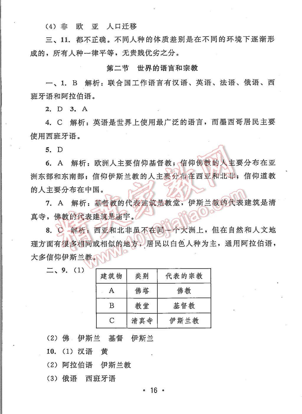 2015年99加1活頁卷七年級(jí)地理上冊(cè)人教版 第16頁