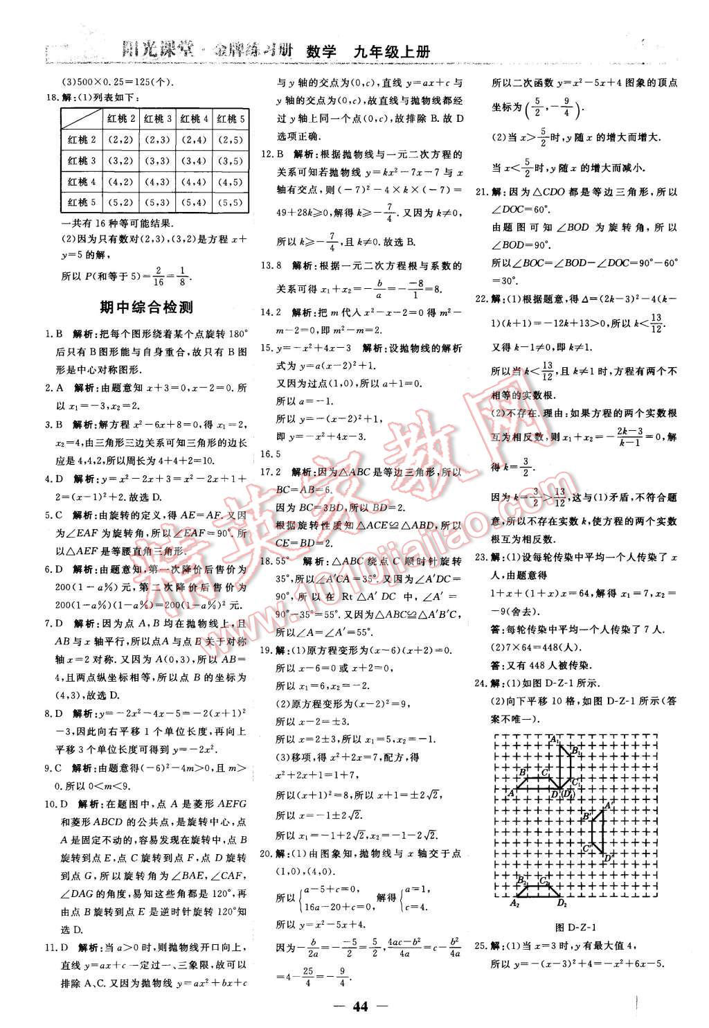 2015年陽光課堂金牌練習(xí)冊九年級數(shù)學(xué)上冊人教版 第26頁