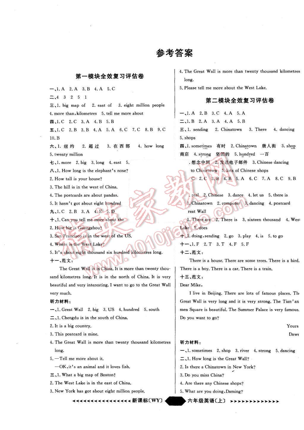 2015年陽光計(jì)劃第二步六年級(jí)英語上冊(cè)外研版 第1頁