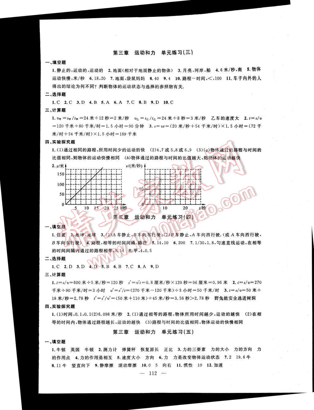 2015年鐘書(shū)金牌金試卷八年級(jí)物理上冊(cè) 第8頁(yè)