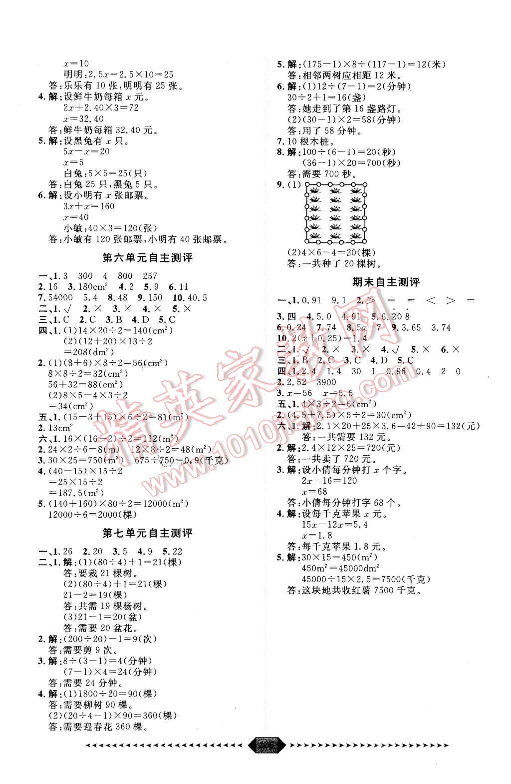 2015年陽光計劃第一步五年級數(shù)學(xué)上冊人教版 第12頁