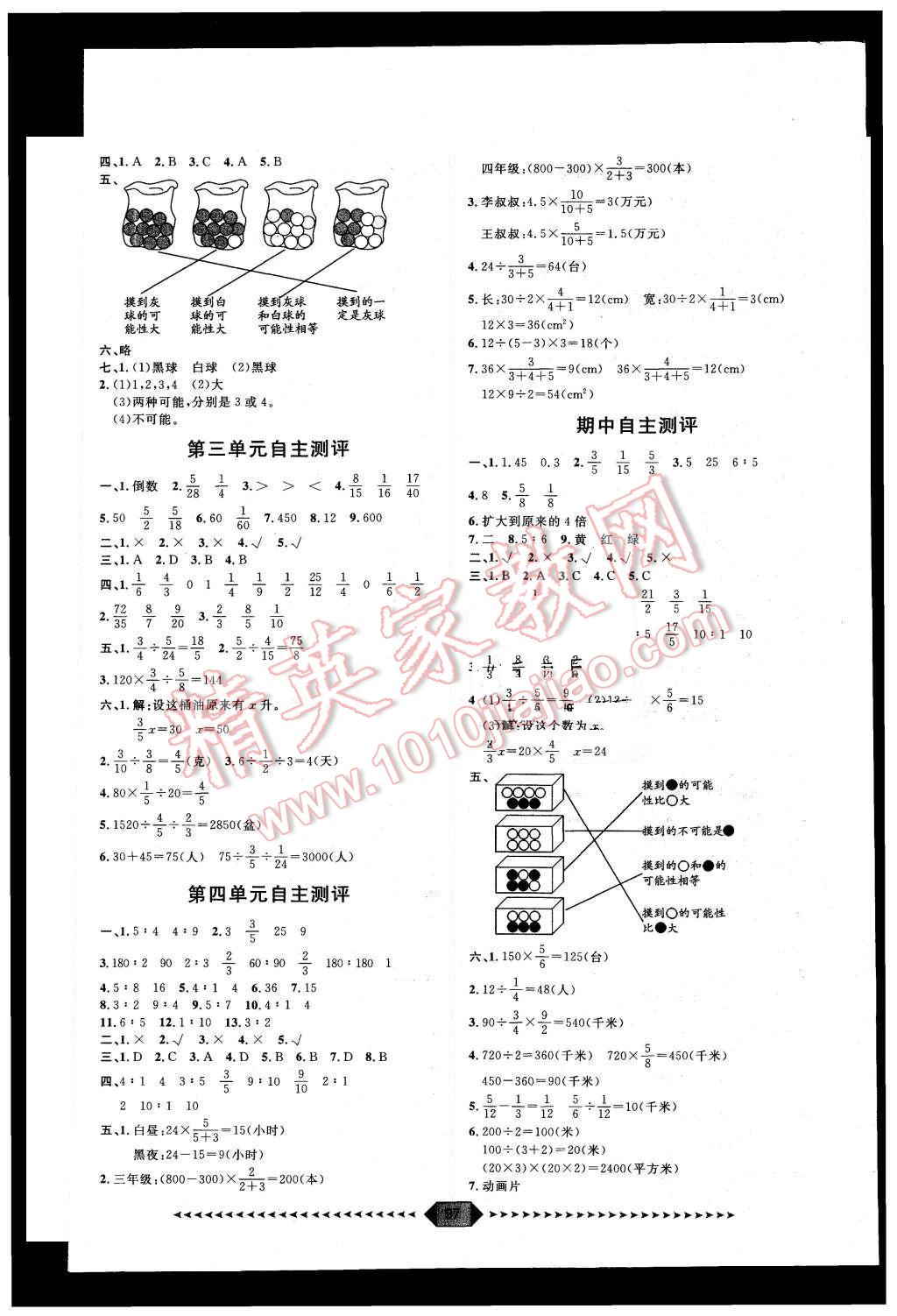 2015年阳光计划第一步六年级数学上册青岛版 第11页