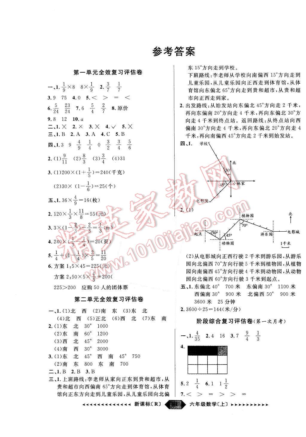 2015年陽光計劃第二步六年級數(shù)學上冊人教版 第1頁