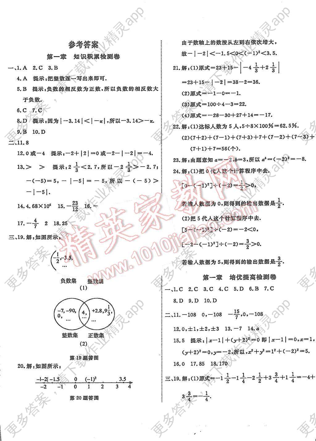 2015年一学通状元大考卷七年级数学上册人教