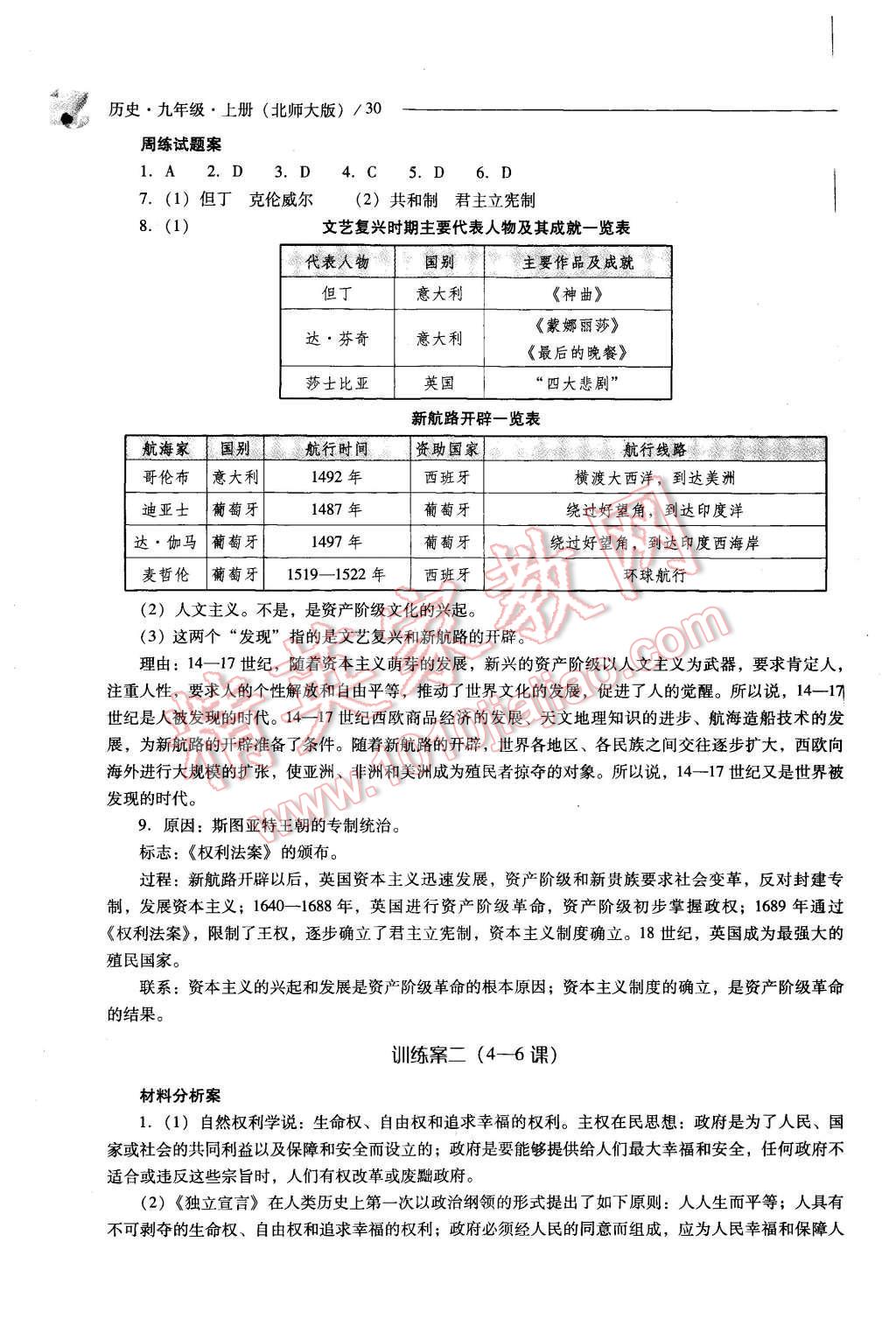 2015年新課程問題解決導(dǎo)學(xué)方案九年級(jí)歷史上冊北師大版 第30頁