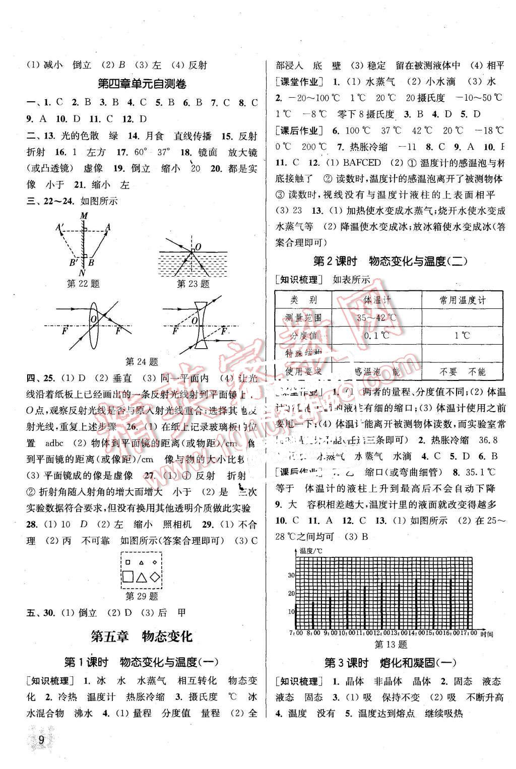 2015年通城学典课时作业本八年级物理上册教科版 第9页