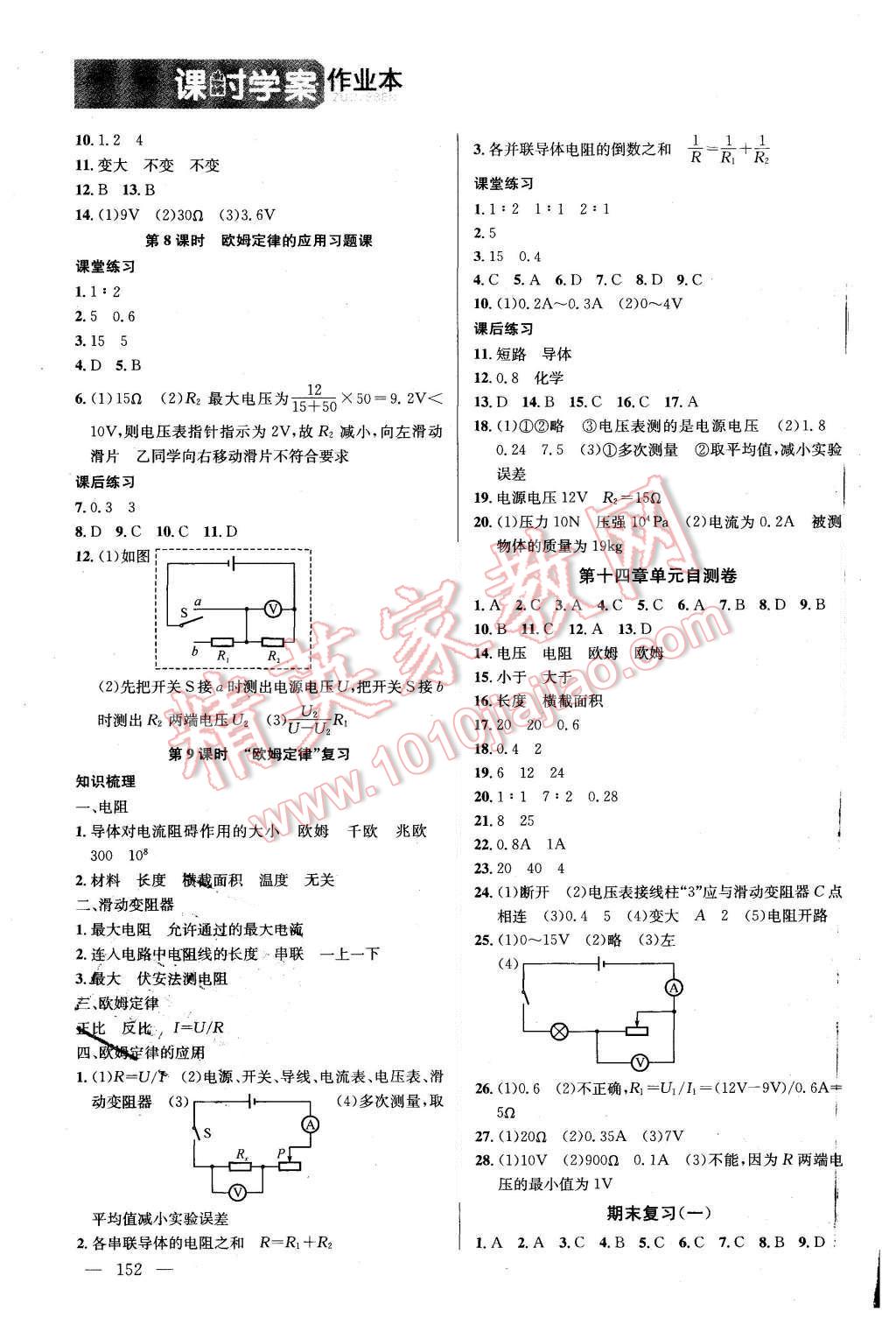 2015年金鑰匙課時(shí)學(xué)案作業(yè)本九年級(jí)物理上冊(cè)國(guó)標(biāo)江蘇版 第12頁(yè)