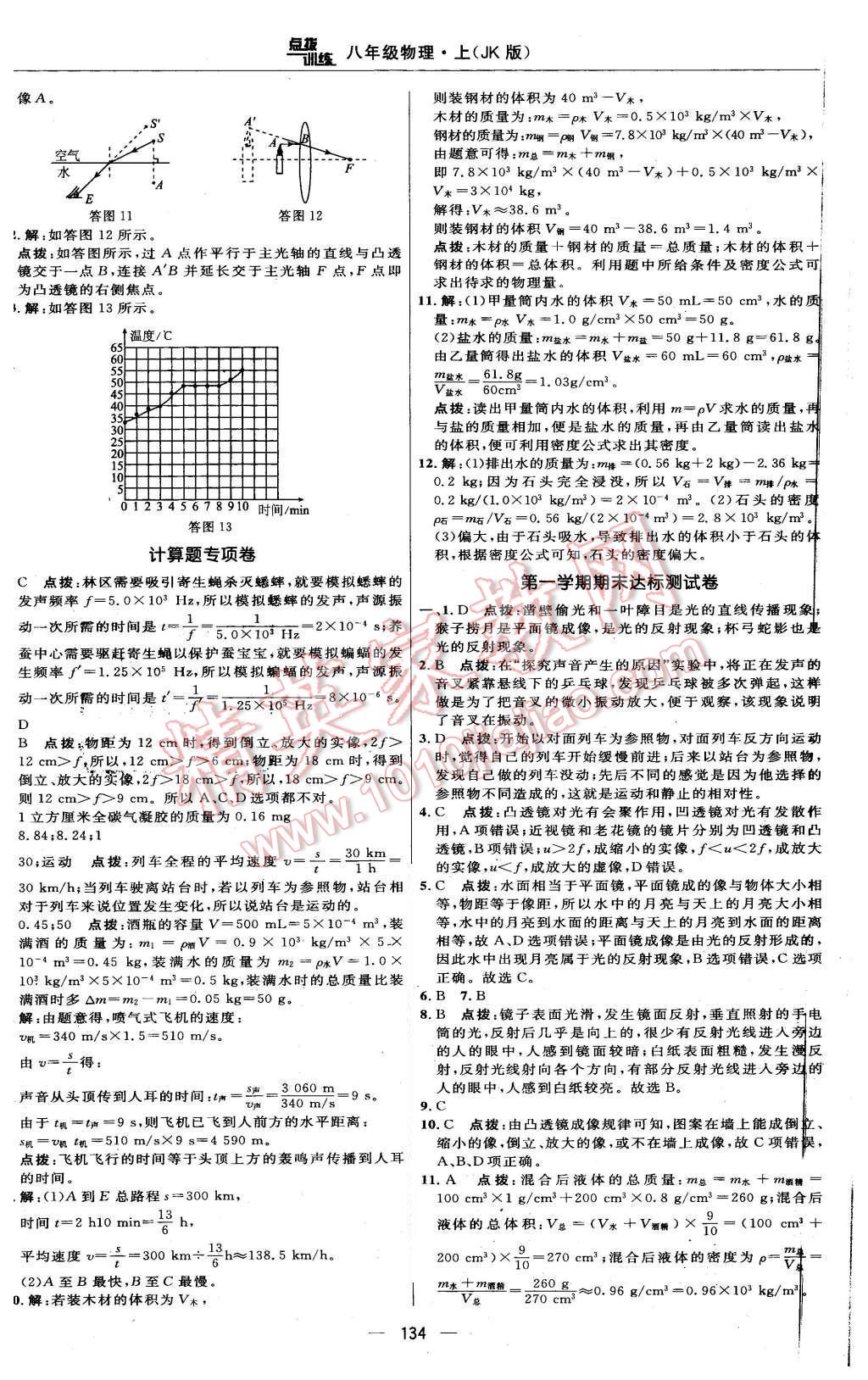 2015年點(diǎn)撥訓(xùn)練八年級(jí)物理上冊(cè)教科版 第8頁(yè)