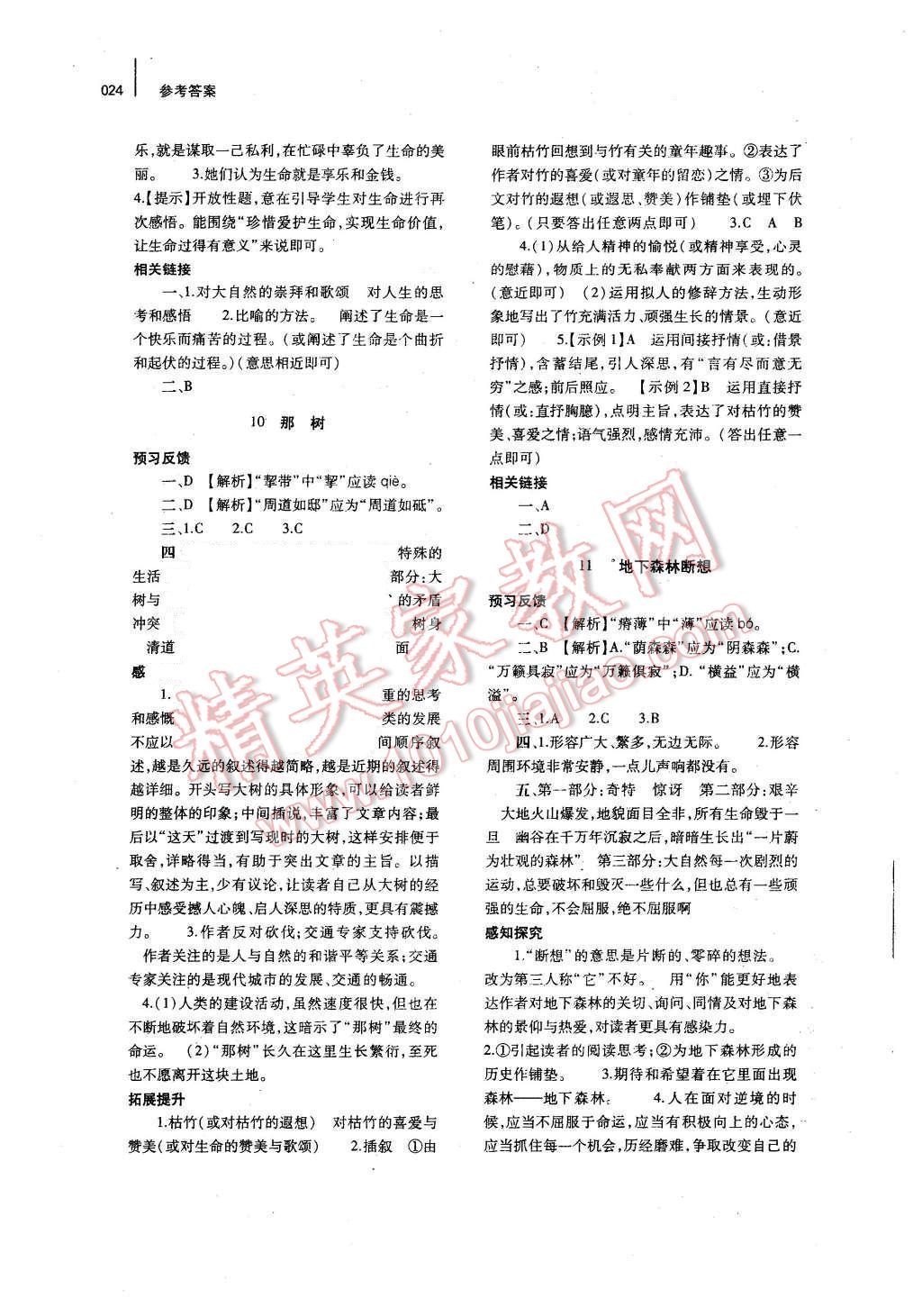 2015年基础训练九年级语文全一册人教版河南省内使用 第24页