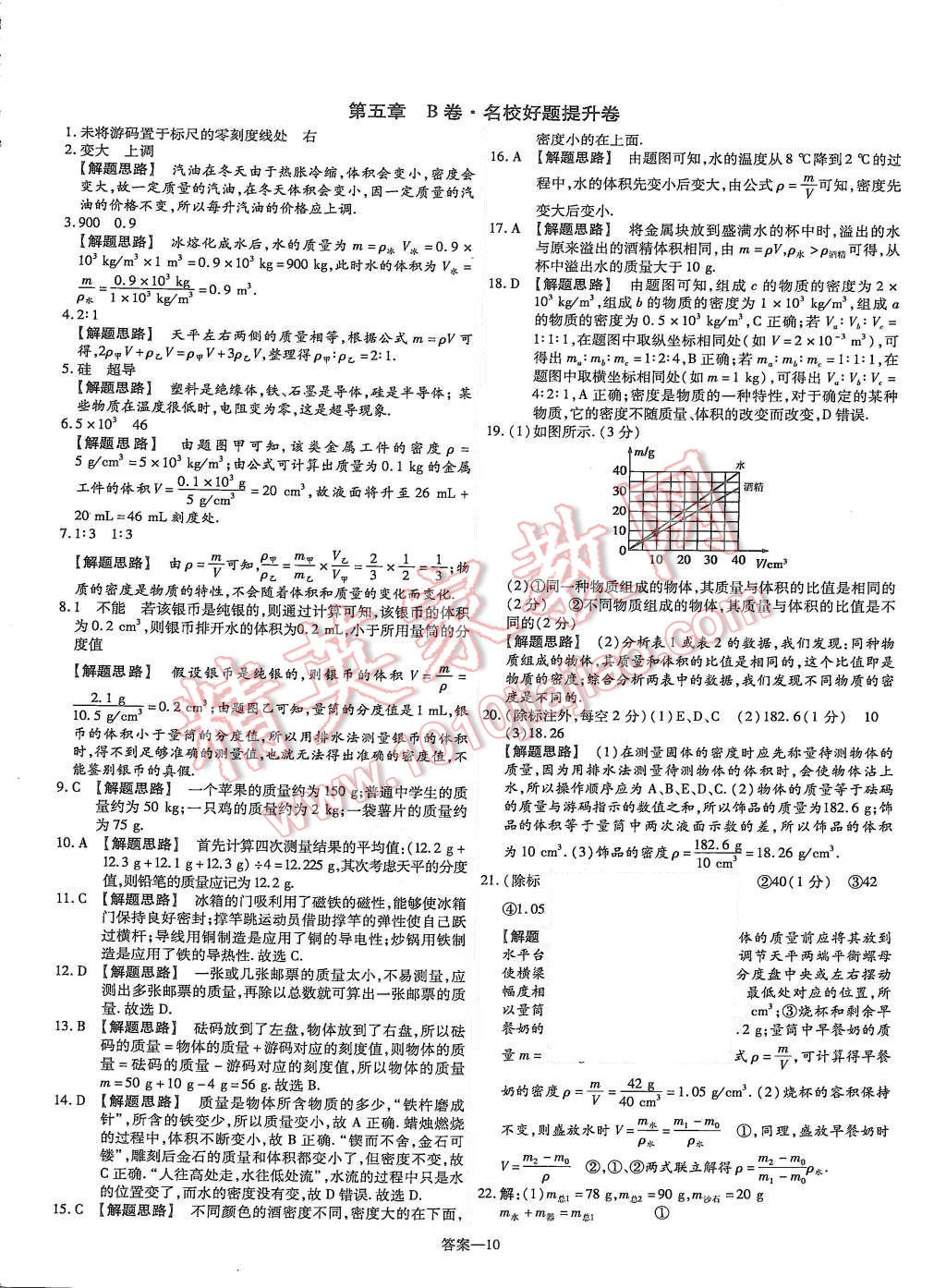 2015年金考卷活頁題選八年級(jí)物理上冊(cè)滬粵版 第10頁