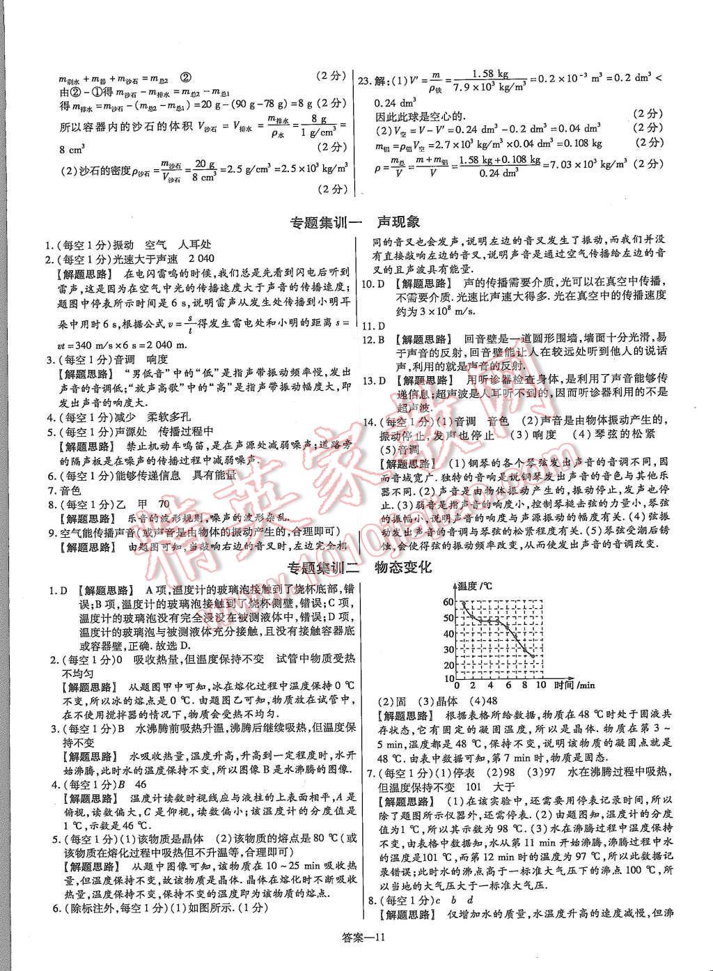 2015年金考卷活頁(yè)題選八年級(jí)物理上冊(cè)滬粵版 第11頁(yè)