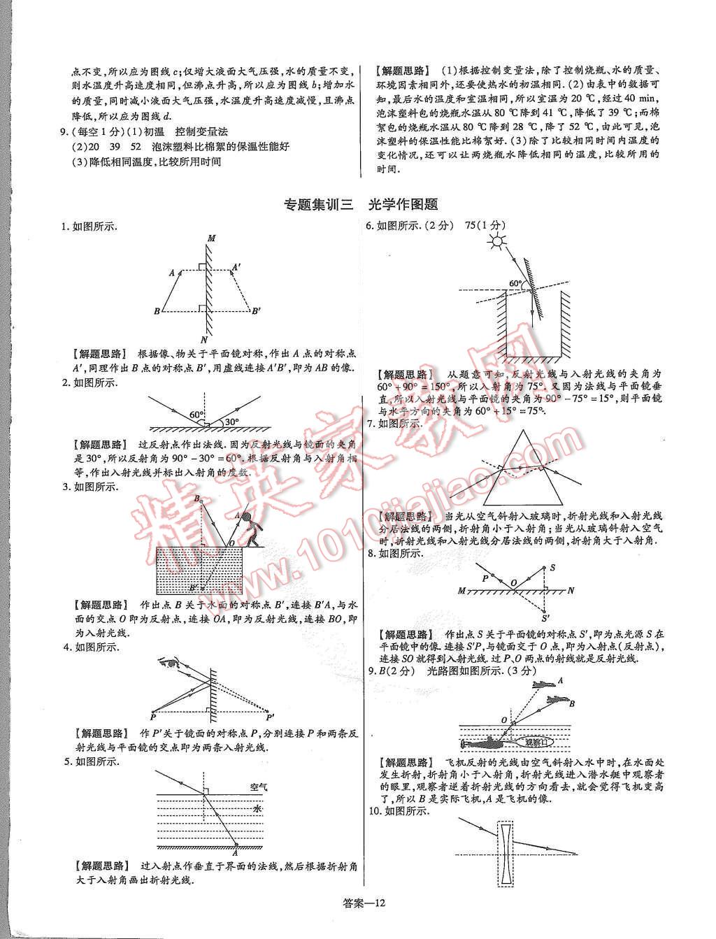 2015年金考卷活頁(yè)題選八年級(jí)物理上冊(cè)滬粵版 第12頁(yè)