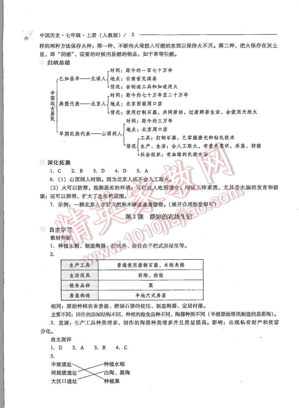 2015年新課程問題解決導(dǎo)學(xué)方案七年級中國歷史上冊人教版 第2頁