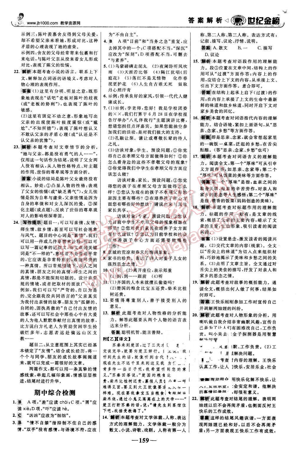 2015年世紀(jì)金榜金榜學(xué)案八年級(jí)語(yǔ)文上冊(cè)蘇教版 第20頁(yè)