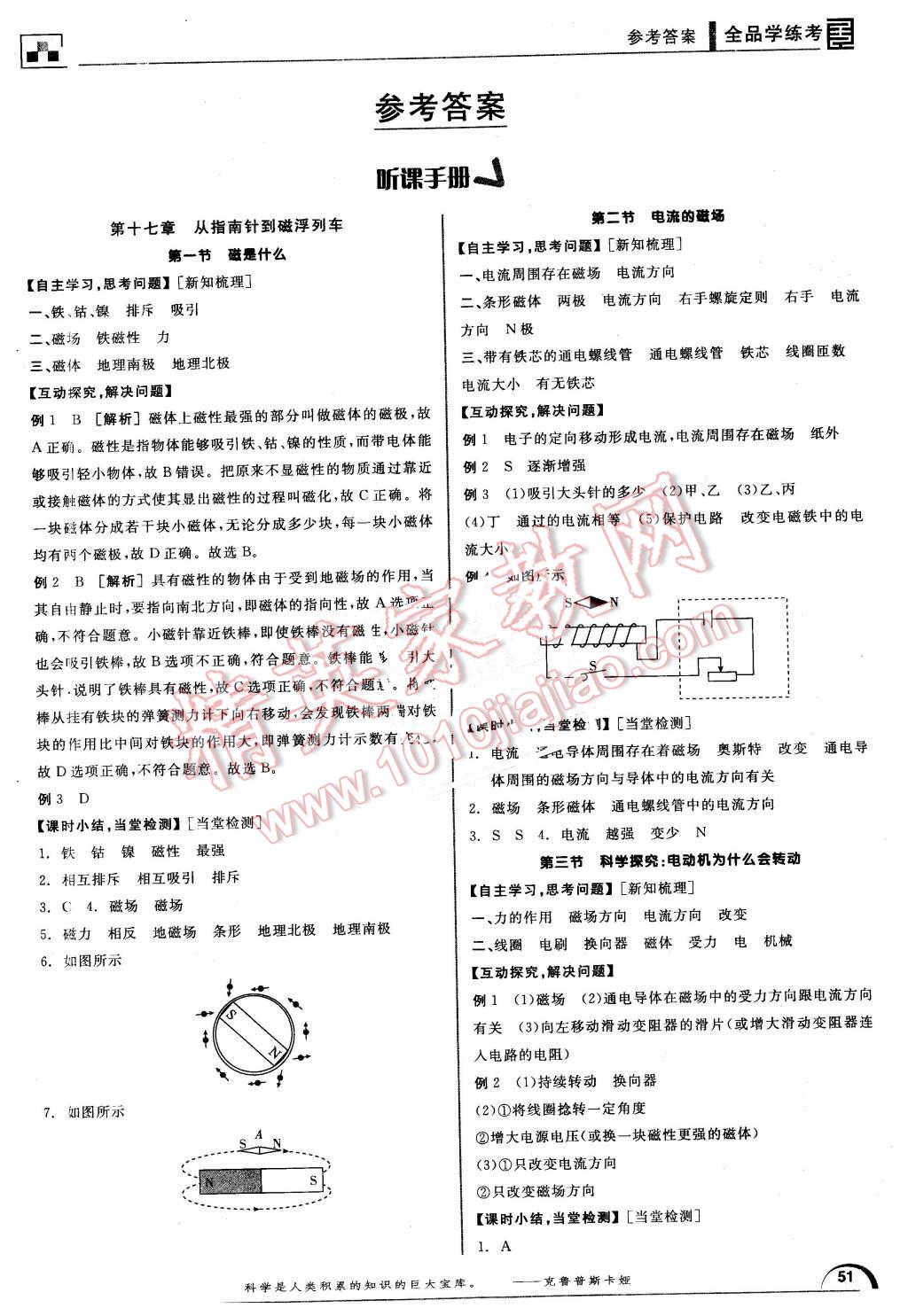 2015年全品學(xué)練考九年級(jí)物理全一冊(cè)下滬科版 第1頁