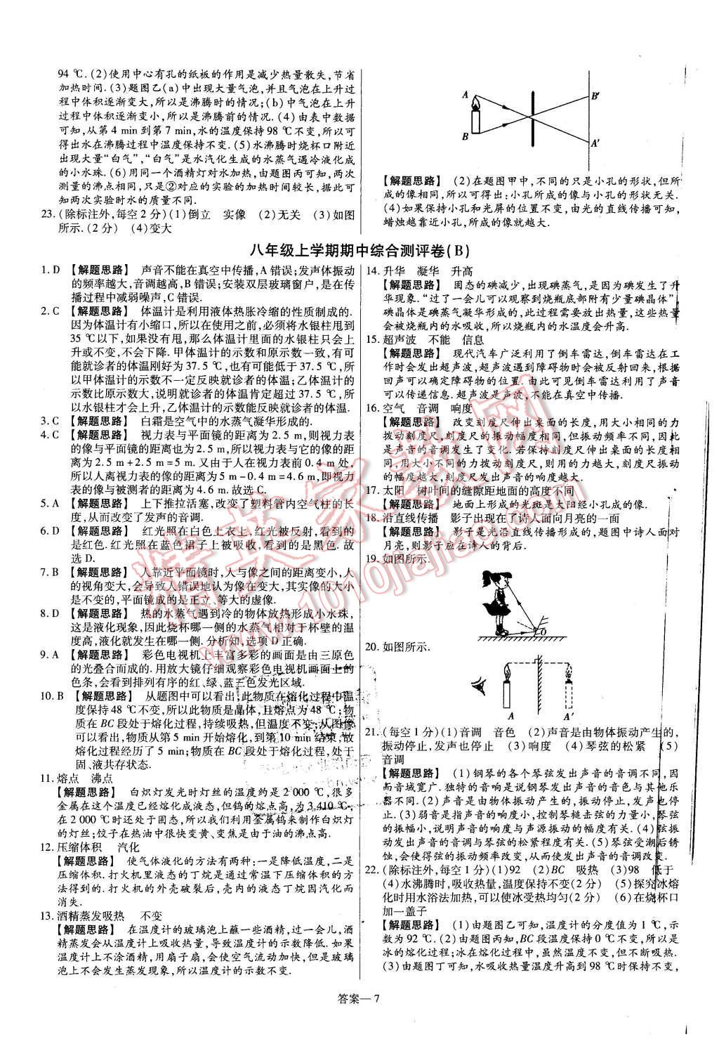 2015年金考卷活頁題選八年級(jí)物理上冊(cè)蘇科版 第7頁