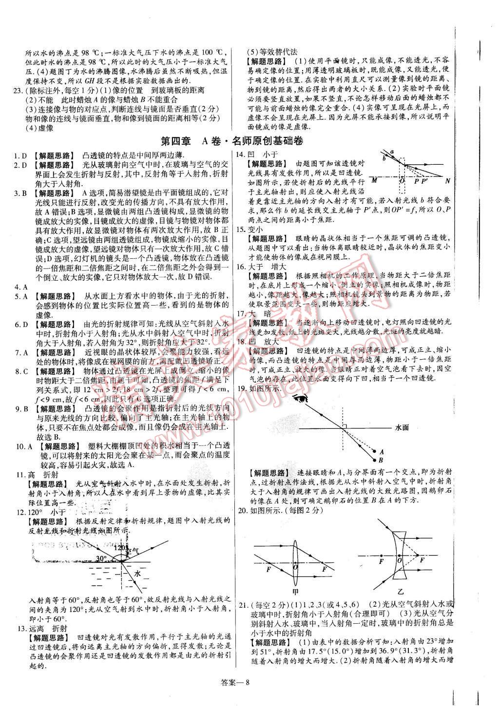 2015年金考卷活頁題選八年級(jí)物理上冊(cè)蘇科版 第8頁