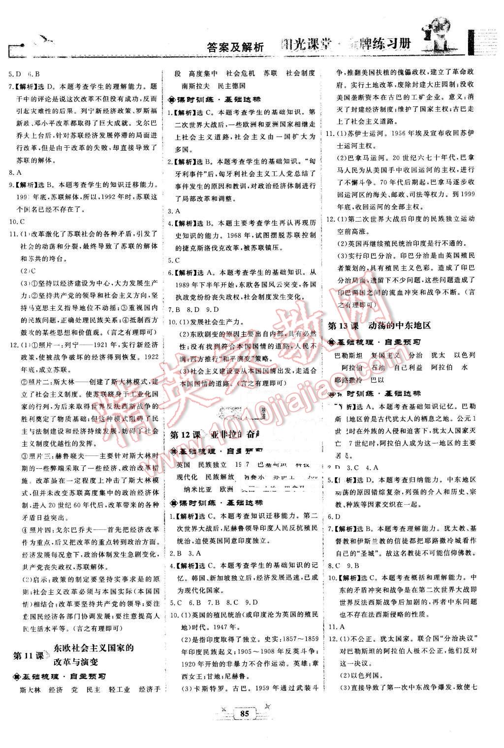 2016年陽光課堂金牌練習(xí)冊九年級世界歷史下冊人教版 第5頁