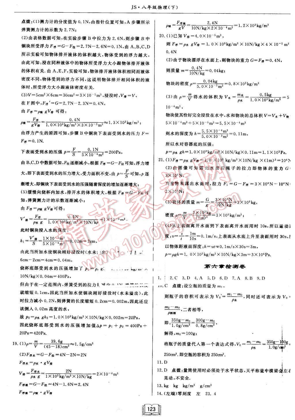 2016年啟東中學(xué)作業(yè)本八年級(jí)物理下冊(cè)江蘇版 第15頁