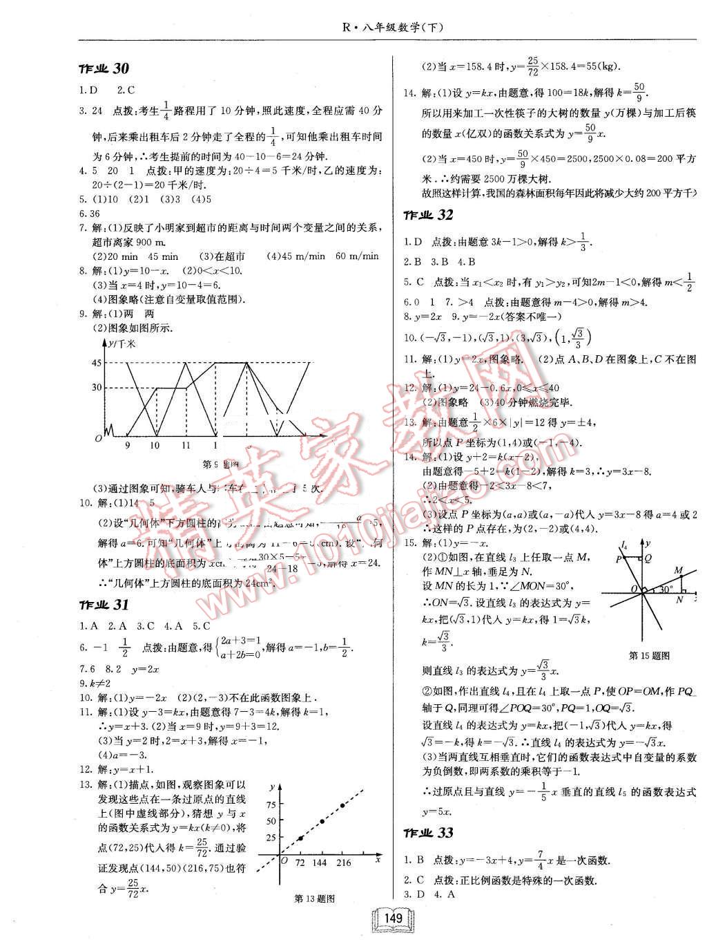 2016年啟東中學(xué)作業(yè)本八年級數(shù)學(xué)下冊人教版 第13頁