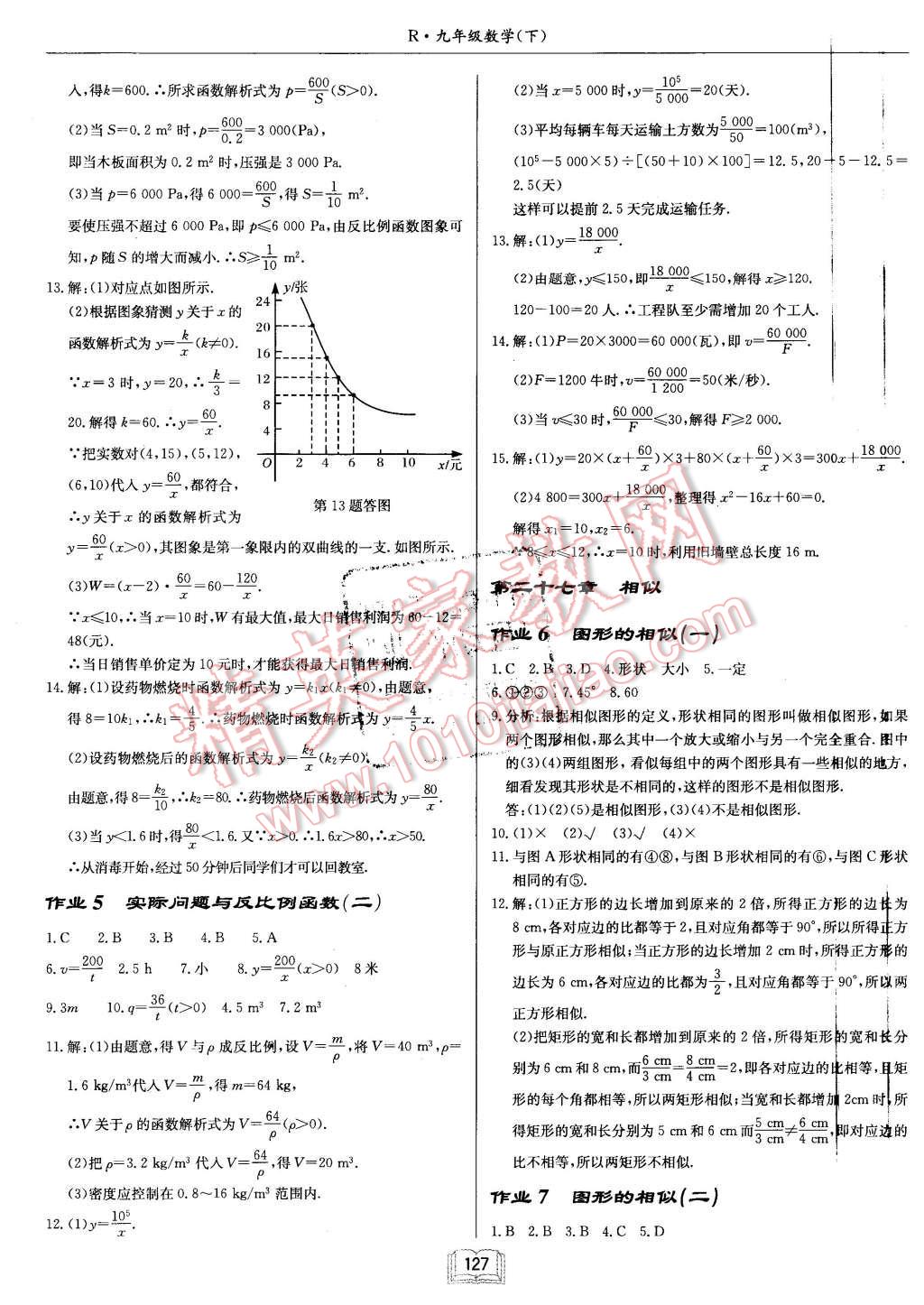 2016年啟東中學(xué)作業(yè)本九年級(jí)數(shù)學(xué)下冊(cè)人教版 第3頁(yè)