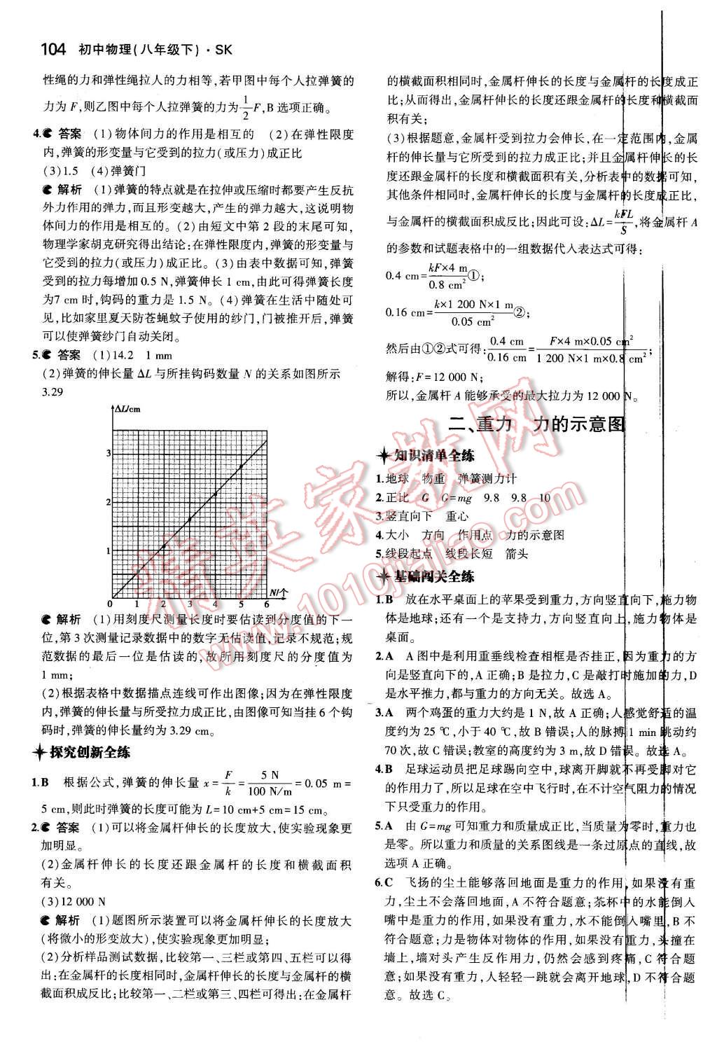 2016年5年中考3年模擬初中物理八年級下冊蘇科版 第14頁