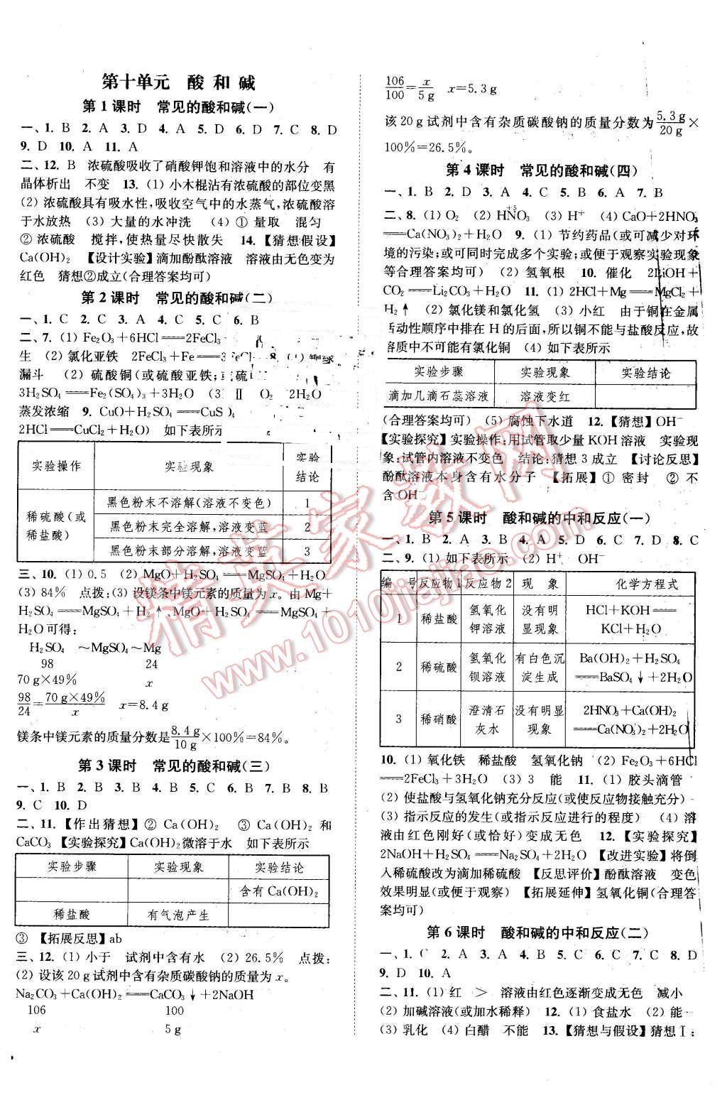 2016年通城學典活頁檢測九年級化學下冊人教版 第4頁