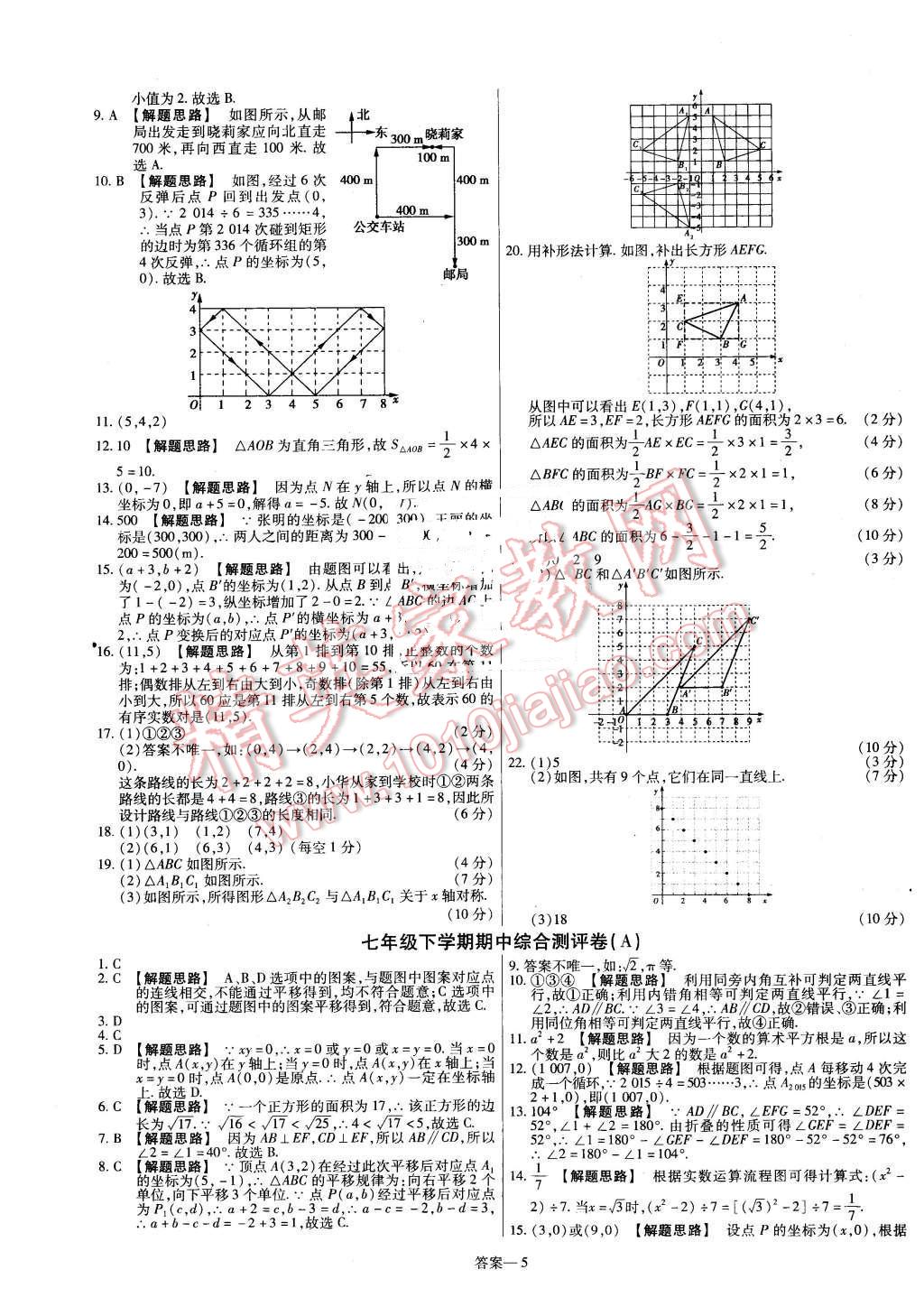 2016年金考卷活頁題選七年級數(shù)學(xué)下冊人教版 第5頁