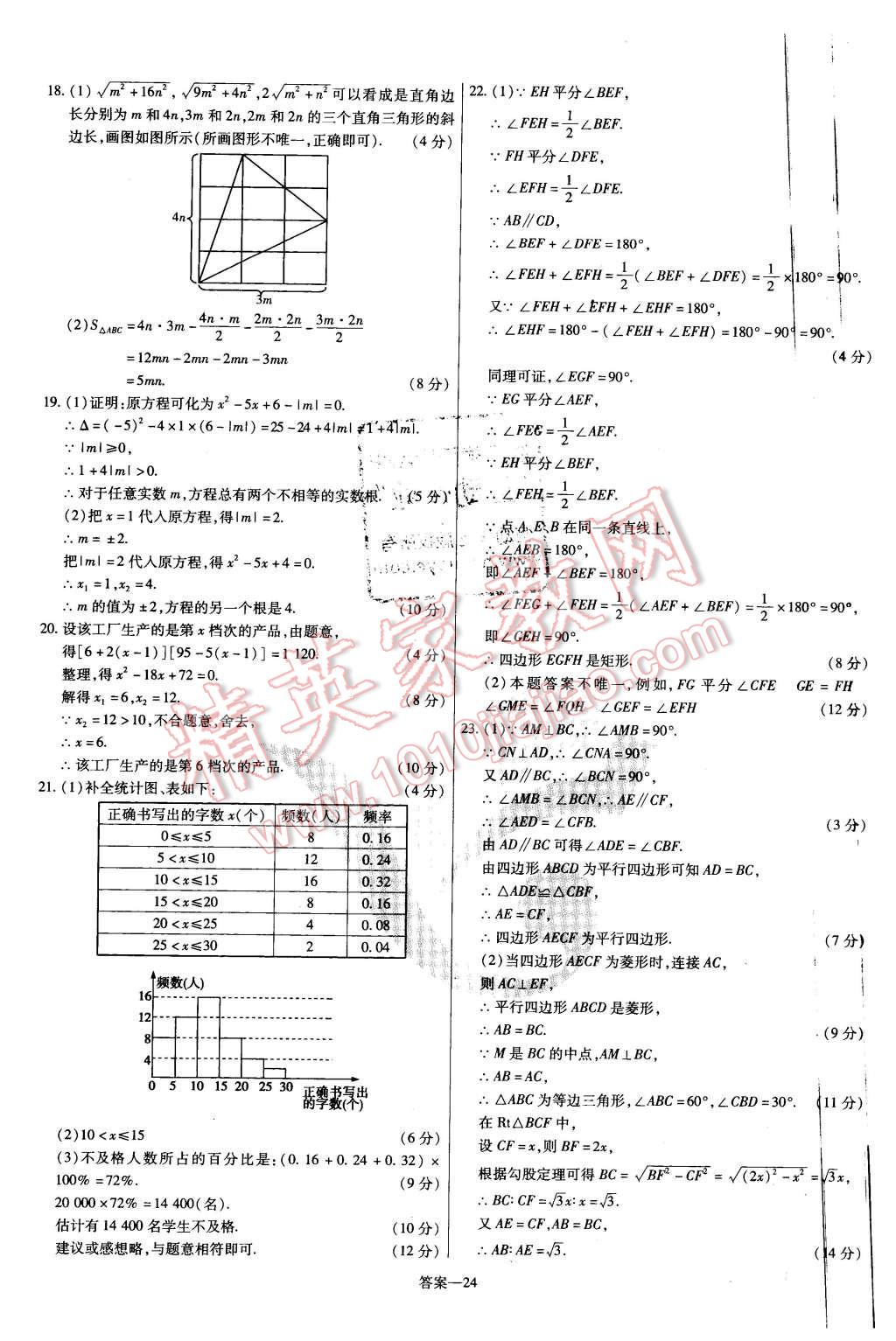 2016年金考卷活頁題選八年級數(shù)學(xué)下冊滬科版 第24頁