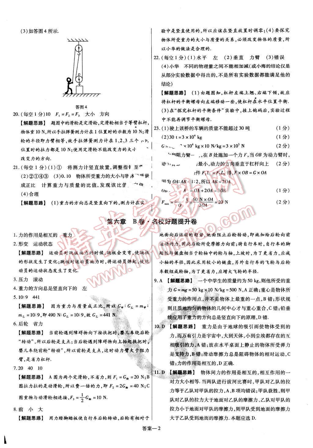 2016年金考卷活頁(yè)題選八年級(jí)物理下冊(cè)滬粵版 第2頁(yè)