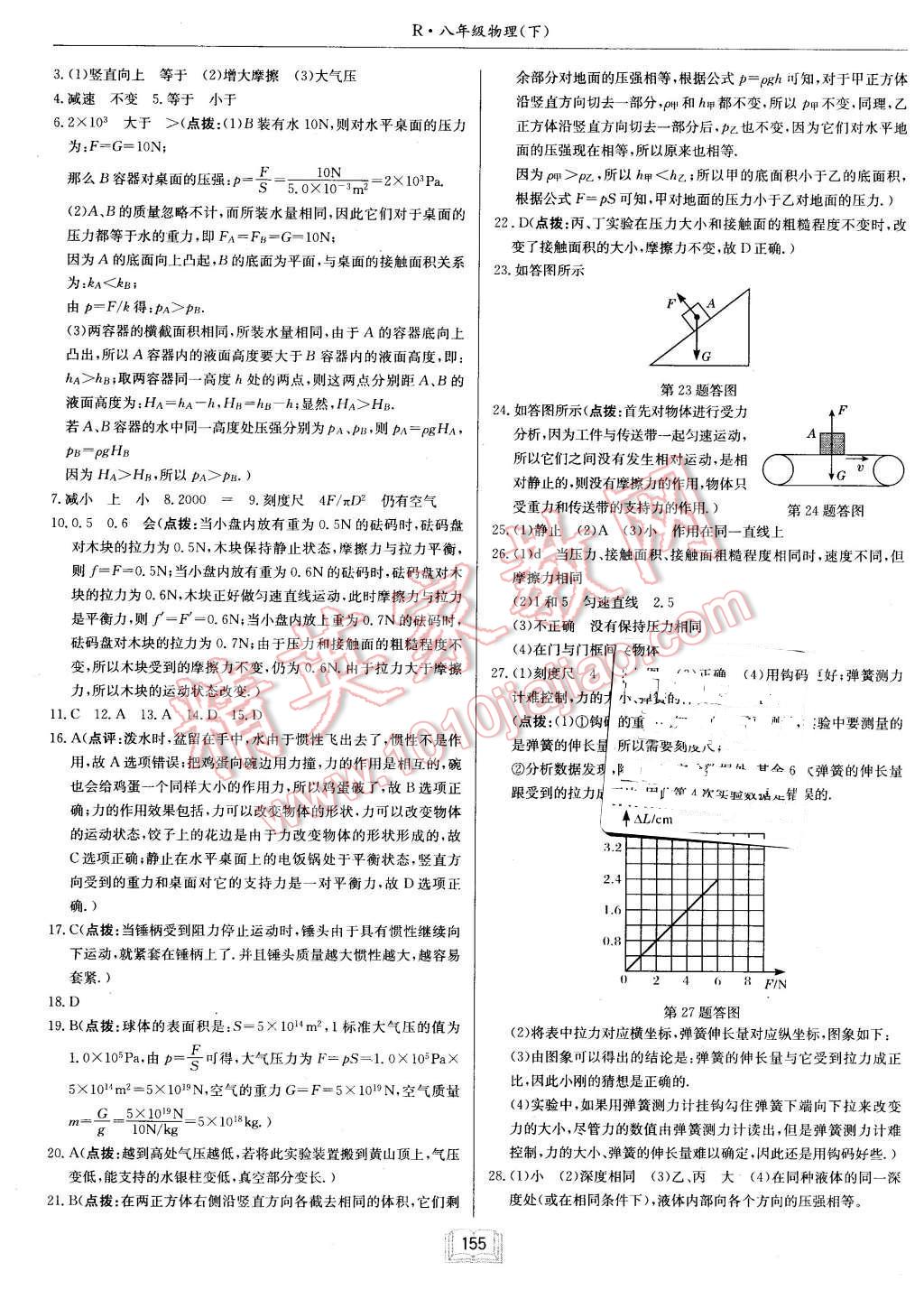 2016年啟東中學(xué)作業(yè)本八年級(jí)物理下冊(cè)人教版 第19頁(yè)