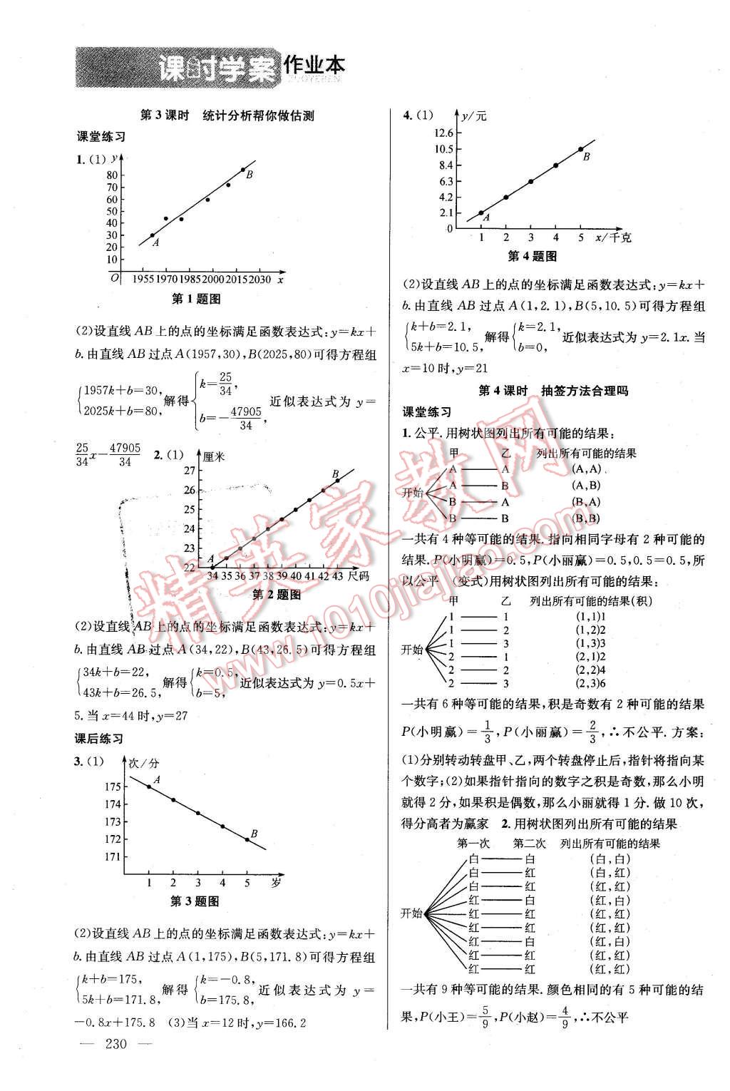 2016年金鑰匙課時(shí)學(xué)案作業(yè)本九年級(jí)數(shù)學(xué)下冊(cè)江蘇版 第16頁(yè)