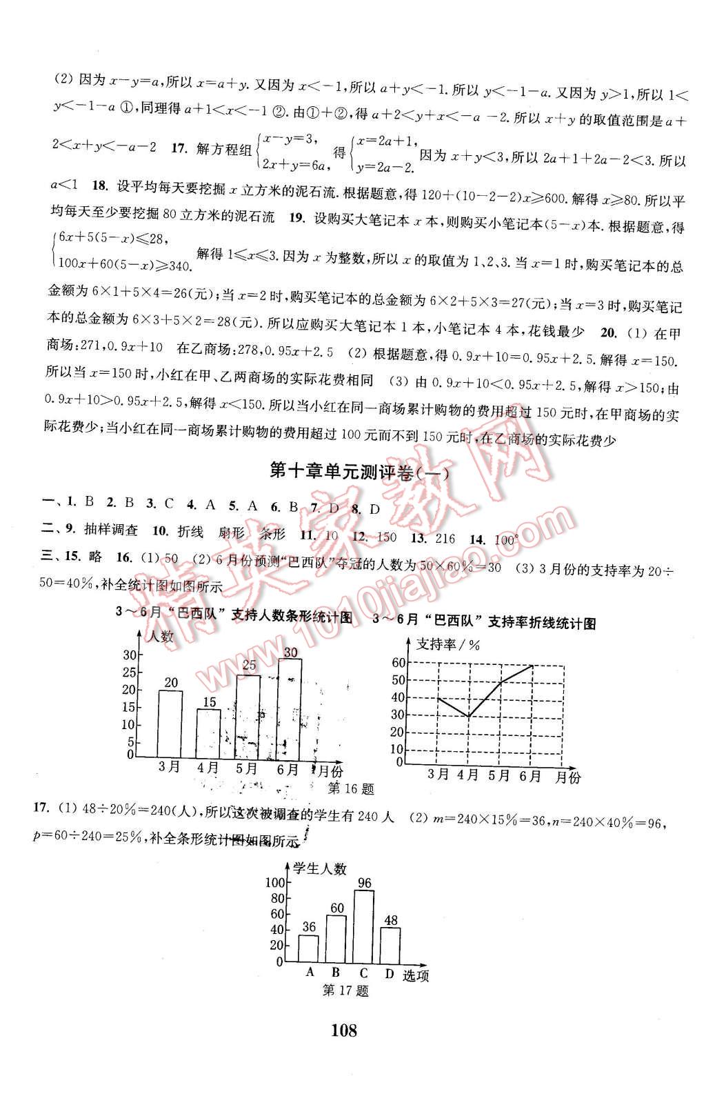 2016年通城學(xué)典初中全程測評卷七年級數(shù)學(xué)下冊人教版 第12頁