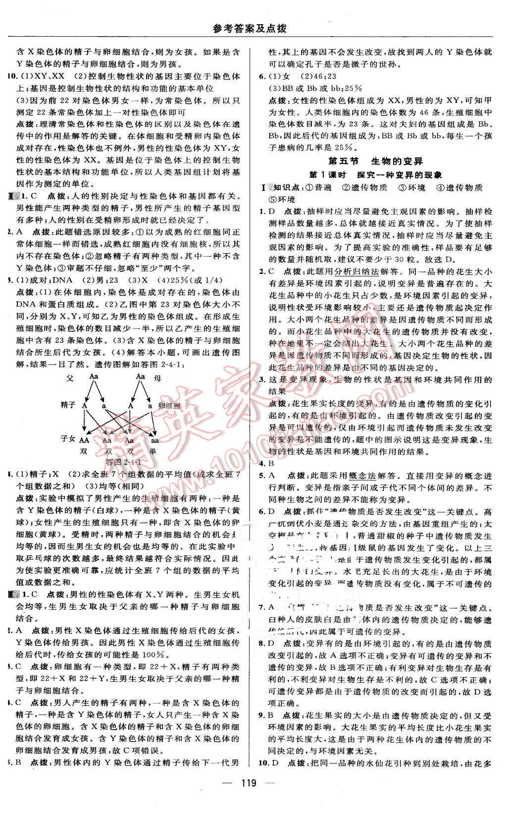 2016年綜合應(yīng)用創(chuàng)新題典中點(diǎn)八年級(jí)生物下冊(cè)人教版 第17頁(yè)