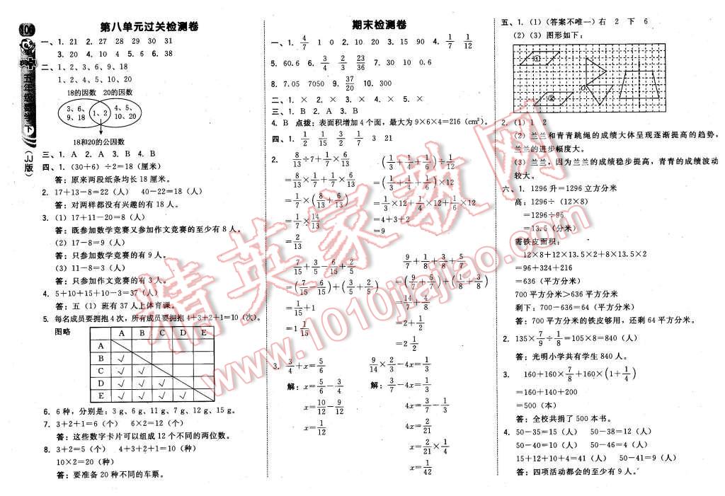 2016年綜合應(yīng)用創(chuàng)新題典中點五年級數(shù)學(xué)下冊冀教版 第24頁