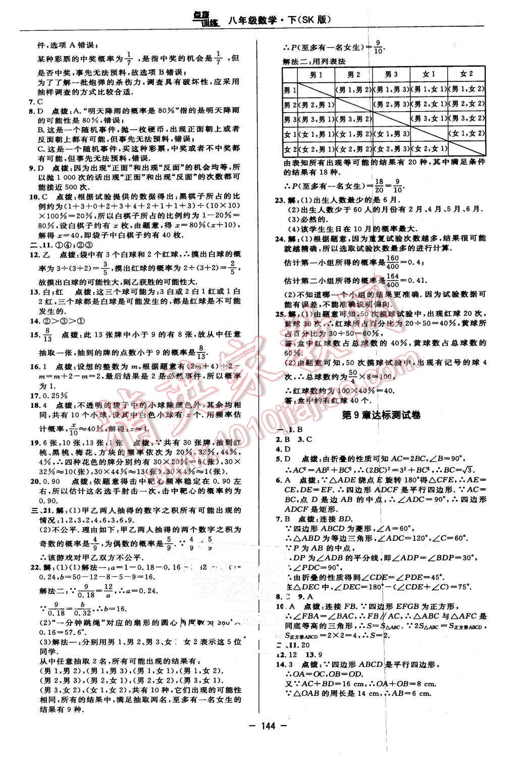 2016年點撥訓練八年級數(shù)學下冊蘇科版 第2頁