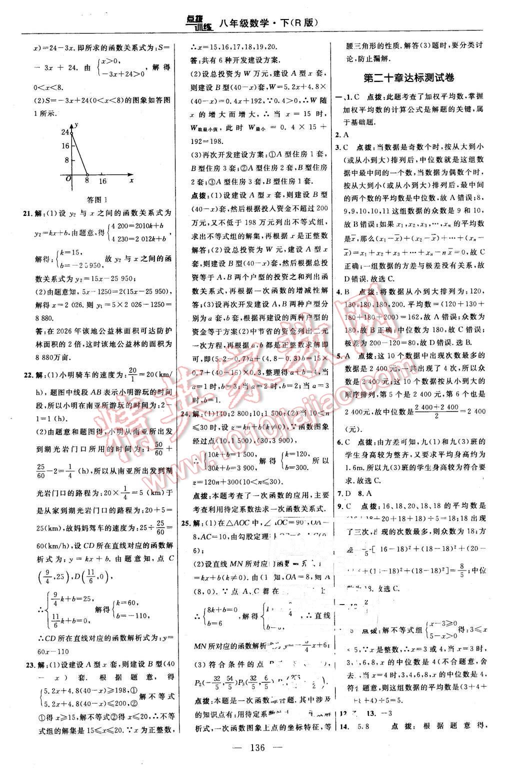 2016年點(diǎn)撥訓(xùn)練八年級(jí)數(shù)學(xué)下冊人教版 第6頁