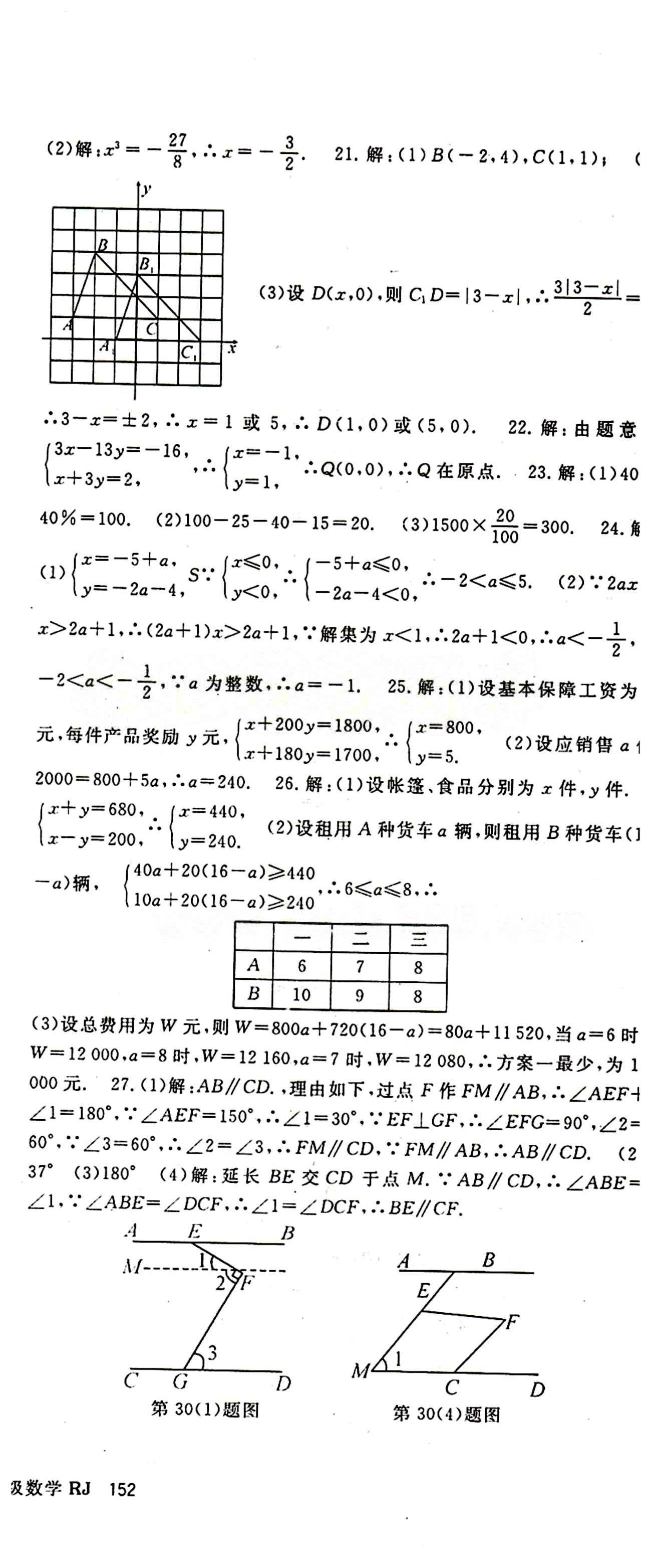 2015 名師大課堂七年級下數(shù)學(xué)吉林教育出版社 測試卷 [6]