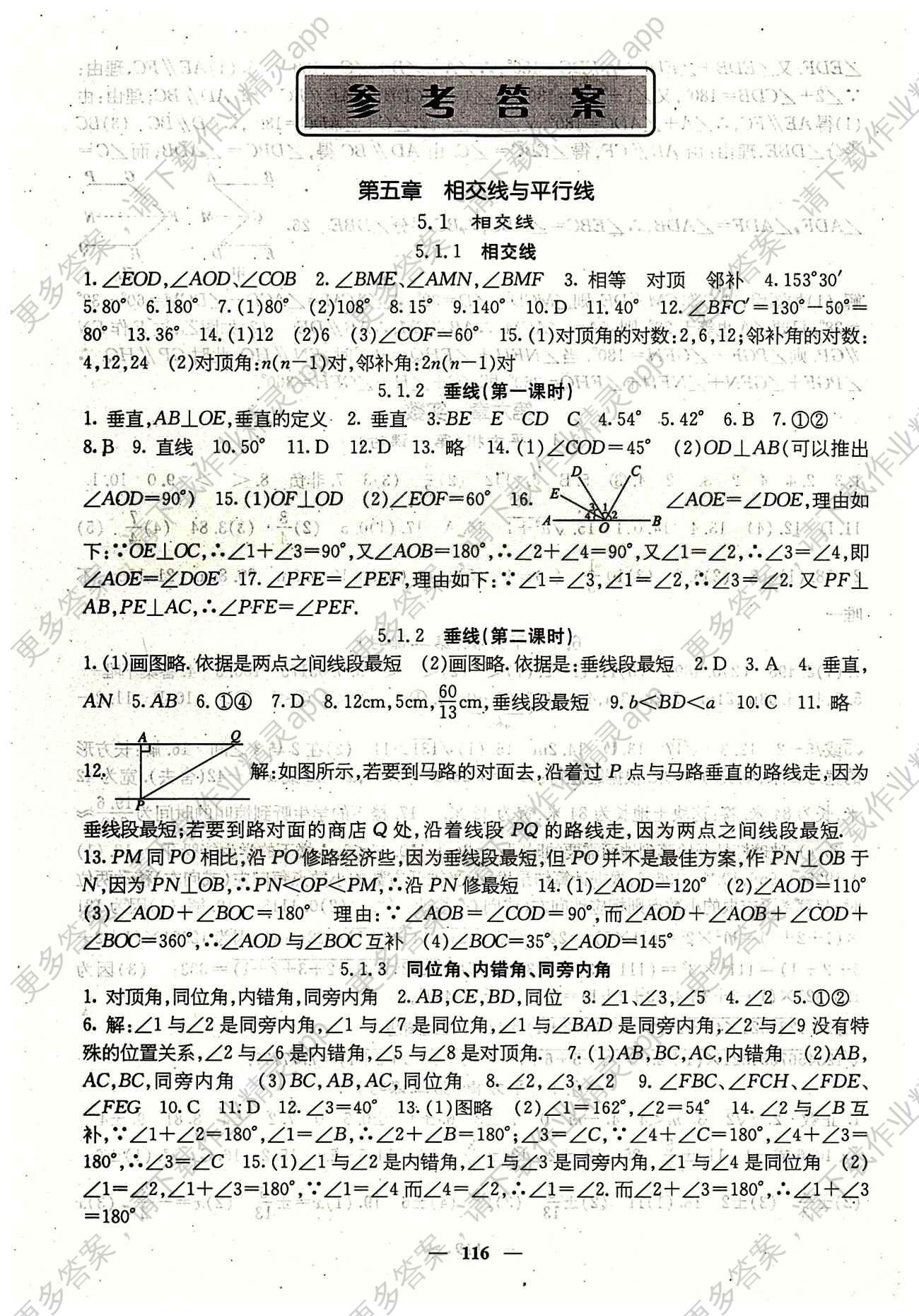 课堂点睛 7年级下数学 人教版七年级同步训练