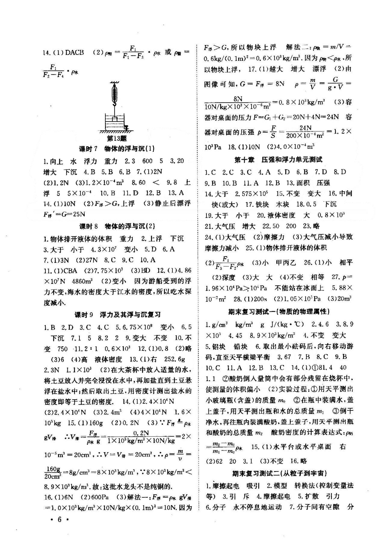 高效精練基礎(chǔ)練習(xí)能力測(cè)試八年級(jí)下物理北方婦女兒童出版社 期末復(fù)習(xí)1-10 [1]