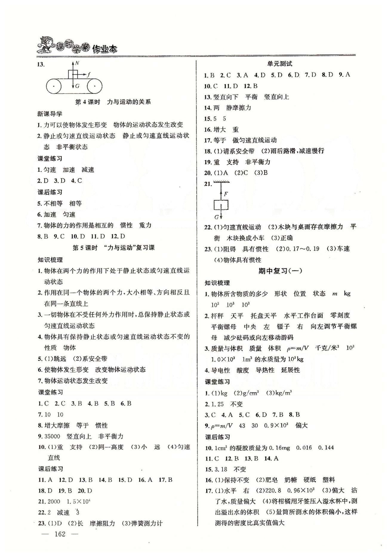 課時學(xué)案作業(yè)本八年級下物理南京大學(xué)出版社 期中 [1]