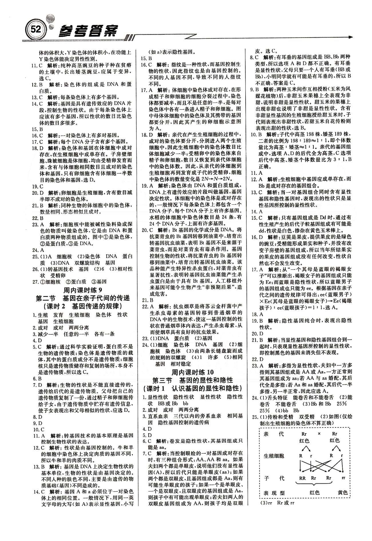 正版 15春輕巧奪冠直通書系 周測月考中考人教版八年級生物下塑裝八年級下北京教育出版社 周內(nèi)課時練 [4]