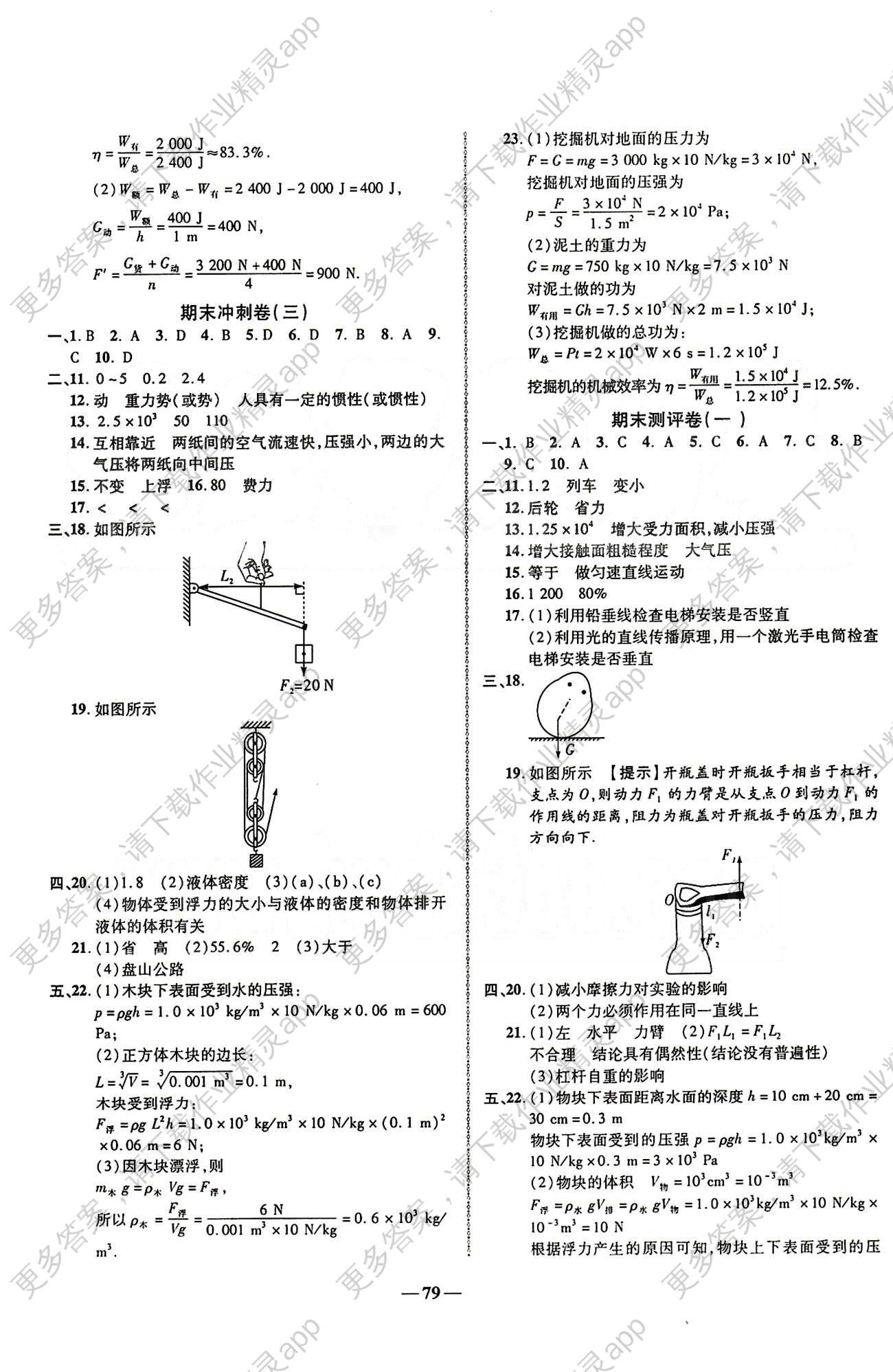 2015培优夺冠金卷名师点拔八年级下物理西安